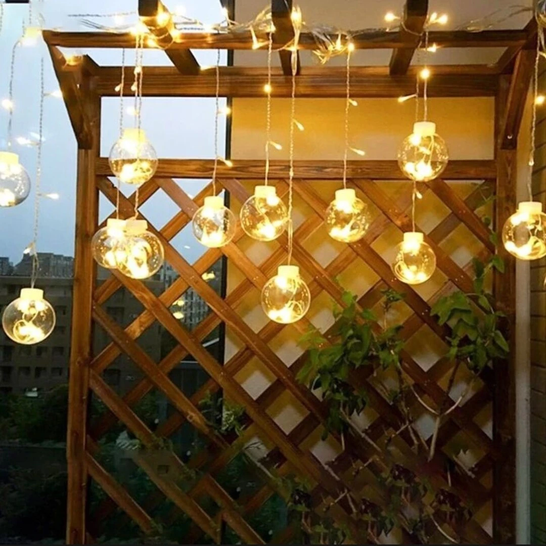 Wish Ball LED Fairy Light for Curtains- 16 feet, 12 Wish Ball-MHN - light decoration (P-3570